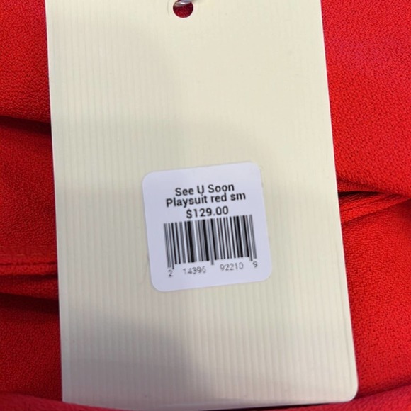 Red‎ Playsuit Romper Shortset by See U Soon V-Neck Dolman Sleeve Size S - Picture 12 of 15